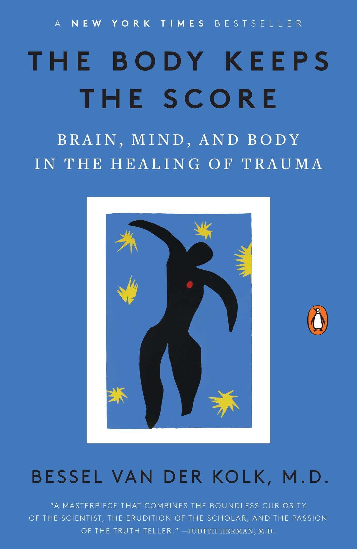 The Body Keeps the Score by Bessel van der Kolk — a trauma therapy resource recommended by Blue Canary Psychotherapy