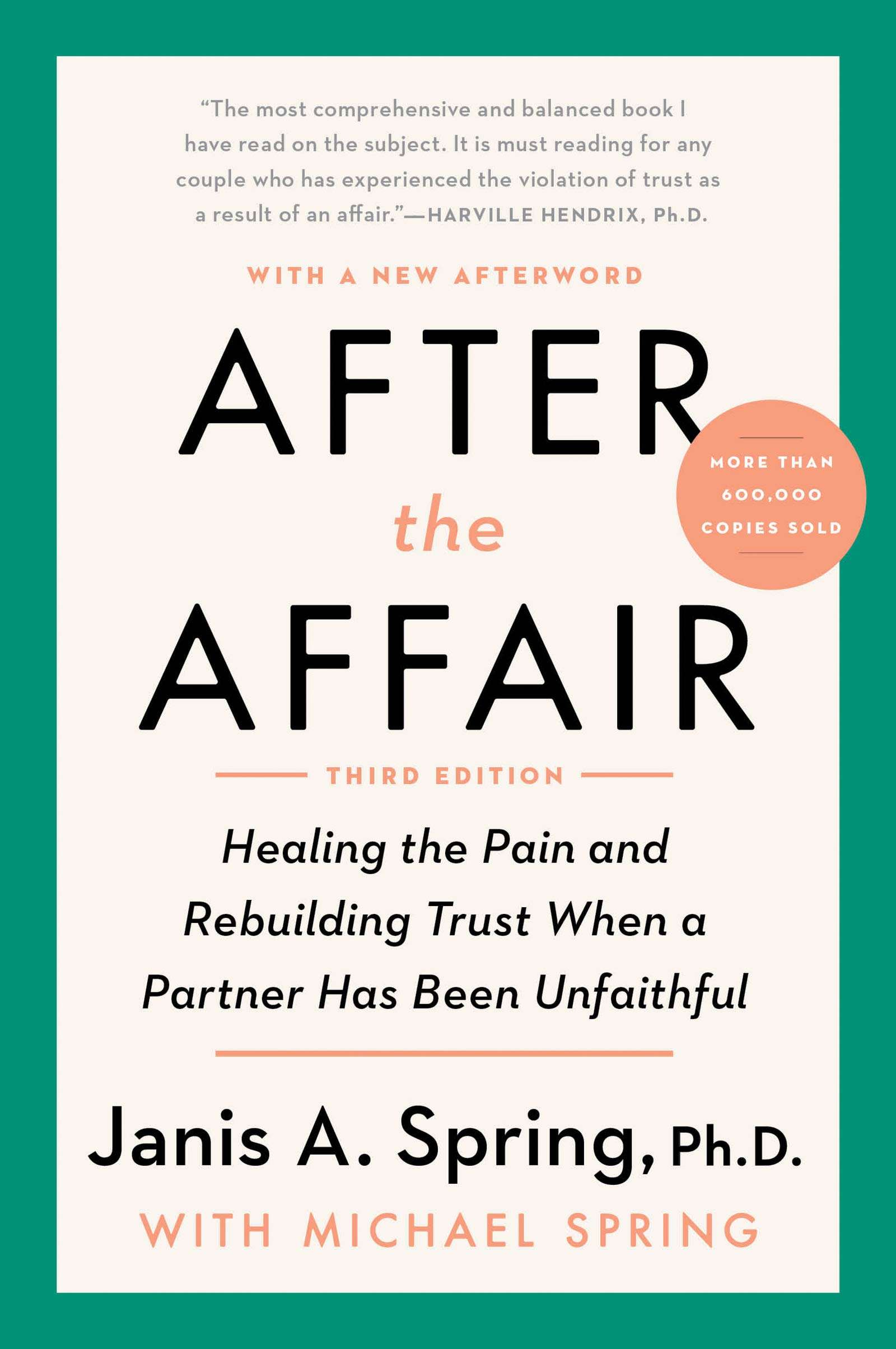 After the Affair by Janis Spring — a couples therapy resource recommended by Blue Canary Psychotherapy